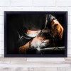 welding mask gloves At Work Wall Art Print