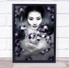 Purple Flower Asian woman Wall Art Print