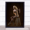 woman ballerina on stool Wall Art Print