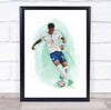 Footballer Marcus Rashford Football Player Watercolour Wall Art Print
