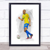 Footballer Fabinho Brazil Football Player Watercolour Wall Art Print Footballer Fabinho Brazil Football Player Watercolour Wall Art Print