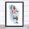 Footballer Alan Shearer Football Player Watercolour Wall Art Print