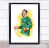 Footballer Ederson Football Player Watercolour Wall Art Print