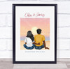 Beach Sunset Romantic Gift For Him or Her Personalised Couple Print