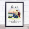 Watercolour Lake Sunset Romantic Gift For Him or Her Personalised Couple Print
