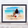 Beach Sea Wine Romantic Gift For Him or Her Personalised Couple Print