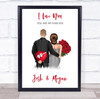 Love You Roses Romantic Gift For Him or Her Personalised Couple Print