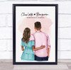 Watercolour Pink Splash Romantic Gift For Him or Her Personalised Couple Print