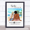 Watercolour Palm Tree Romantic Gift For Him or Her Personalised Couple Print