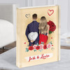 Red Roses Hearts Romantic Gift For Him or Her Personalised Couple Acrylic Block