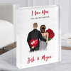 Love You Roses Romantic Gift For Him or Her Personalised Couple Acrylic Block