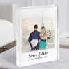 Eiffel Tower Sunset Gift For Him or Her Personalised Couple Acrylic Block