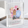 Forever Pink Wine Gift For Him or Her Personalised Couple Clear Acrylic Block