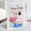 Forever Bursting Hearts Gift For Him Her Personalised Couple Clear Acrylic Block