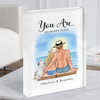 Yacht Ocean Background Gift For Him or Her Personalised Couple Acrylic Block