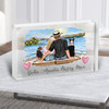 Dog Family Boat Gift For Him or Her Personalised Couple Clear Acrylic Block