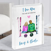 Ski Slopes Love You Gift For Him or Her Personalised Couple Acrylic Block
