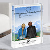Snowy Mountain Landscape Gift For Him or Her Personalised Couple Acrylic Block