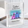 Snow Mountains Gift For Him or Her Personalised Couple Clear Acrylic Block