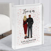 Hearts Love Is Us Romantic Gift For Him or Her Personalised Couple Acrylic Block