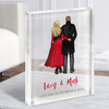 The Moon & Back Gift For Him or Her Personalised Couple Clear Acrylic Block