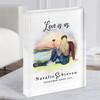 Watercolour Lake Sunset Gift For Him or Her Personalised Couple Acrylic Block