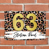 Leopard Print Animal Print Acrylic House Address Sign Door Number Plaque