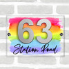 Rainbow Brush 3D Acrylic House Address Sign Door Number Plaque