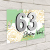 Sage Green Gold Rose 3D Acrylic House Address Sign Door Number Plaque