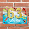Koi Carp Fish Pond 3D Acrylic House Address Sign Door Number Plaque