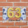 Light Blue Flowers & Stars 3D Acrylic House Address Sign Door Number Plaque