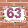 Geometric Lotus Flower 3D Acrylic House Address Sign Door Number Plaque