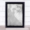 Alabama Forever's As Far As I'll Go Grey Man Lady Dancing Song Lyric Wall Art Print - Or Any Song You Choose