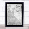 Muse Starlight Grey Man Lady Dancing Song Lyric Wall Art Print - Or Any Song You Choose