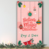 Pink Ornament Personalised Tall Decoration Family Christmas Indoor Outdoor Sign