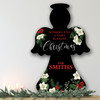 Black Floral Name Personalised Angel Decoration Christmas Indoor Outdoor Sign