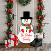 Heart Green Red Scarf Personalised Snowman Decor Christmas Indoor Outdoor Sign