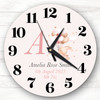 Pink Floating Baby Bunny Girls Nursery Room Custom Gift Personalised Clock