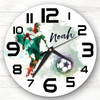 Green Splash Art Footballer Football Custom Gift Personalised Clock
