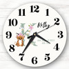 Baby Floral Watercolour Animal Alphabet Letter K Gift Personalised Clock