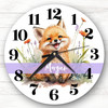 Baby Fox Wildlife Animal Personalised Gift Personalised Clock