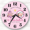 New Baby Girl Pink Photo Personalised Gift Personalised Clock