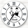 Gentleman And Lady Silhouettes Romantic Personalised Gift Personalised Clock
