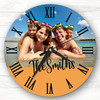 Any Family Photo Orange Semicircle Bottom Personalised Gift Personalised Clock