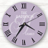 Lavender Lilac Purple Family Name Initial Personalised Gift Personalised Clock
