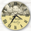 Yellow Semicircle Photo Family Name Personalised Gift Personalised Clock