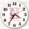 Pink Unicorn Alphabet Letter H Personalised Gift Personalised Clock