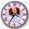 Flower Pink Lilac Photo Name Personalised Gift Personalised Clock