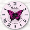 Pink Butterfly Be Free Personalised Gift Personalised Clock