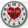 I Love You All The Time Grey Valentine's Day Gift Anniversary Personalised Clock